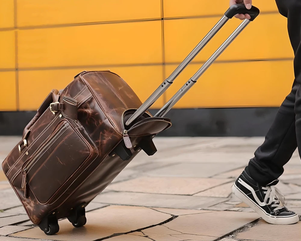 Elevate Your Business Trips With A Stylish Mens Black Leather Carry On Bag