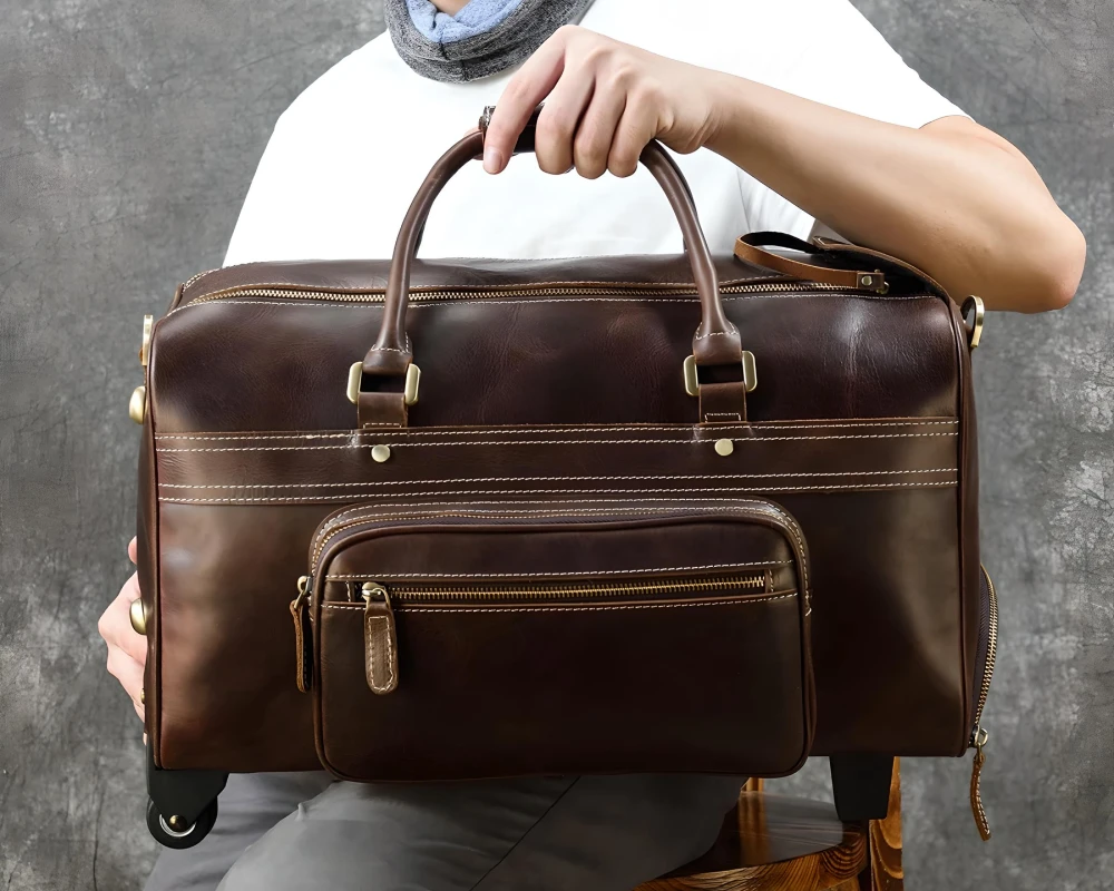 leather mens carry on bag - The Art Of Travelling In Style With A Leather Men&#039;s Carry On Bag